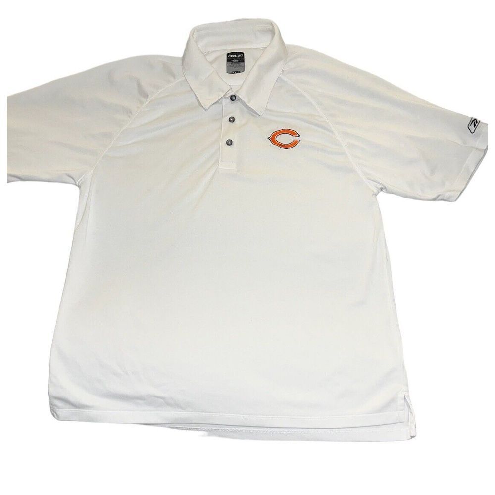 Chicago Bears Polo Shirt Adult Medium White Logo NFL Football Reebok Mens